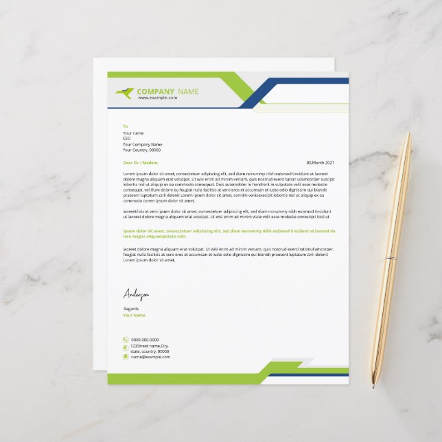 Business Letterhead Template (Front/Back In Situ)