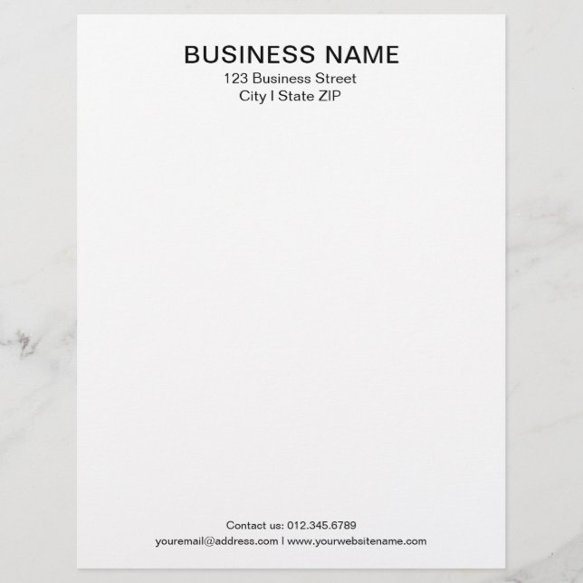 Business Letterhead Template Classic White (Front)