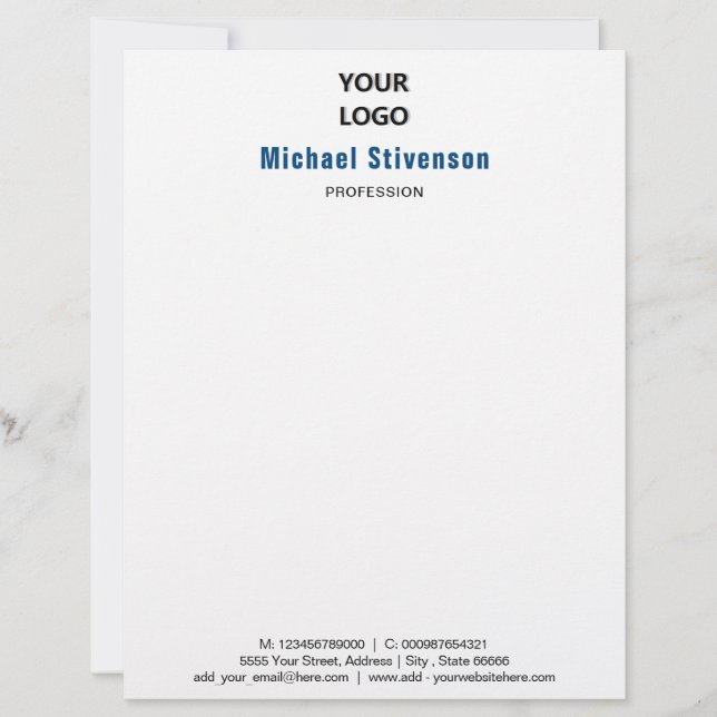 Business Letterhead Template Design Your Own (Front)