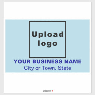 Business Light Blue Large Rectangle Vinyl Sticker