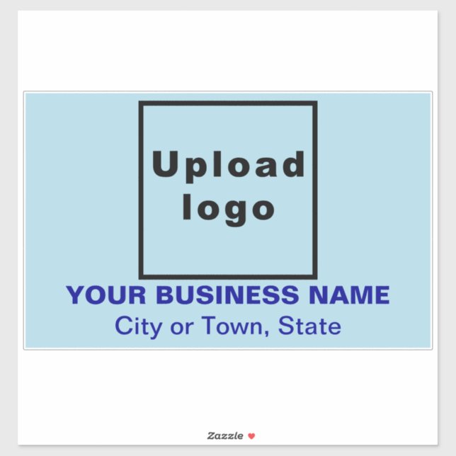 Business Light Blue Large Rectangle Vinyl Sticker (Sheet)