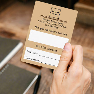 Business Light Brown Gift Certificate