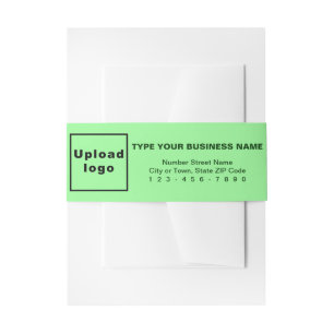 Business Light Green Portrait Format Invitation Belly Band
