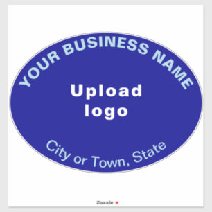 Business Location on Blue Large Oval Shape Vinyl