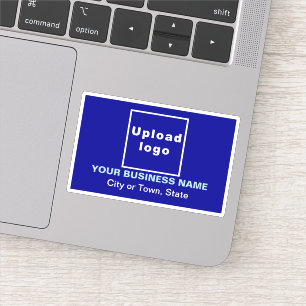 Business Location on Blue Rectangle Vinyl Sticker