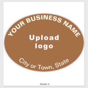 Business Location on Brown Large Oval Shape Vinyl