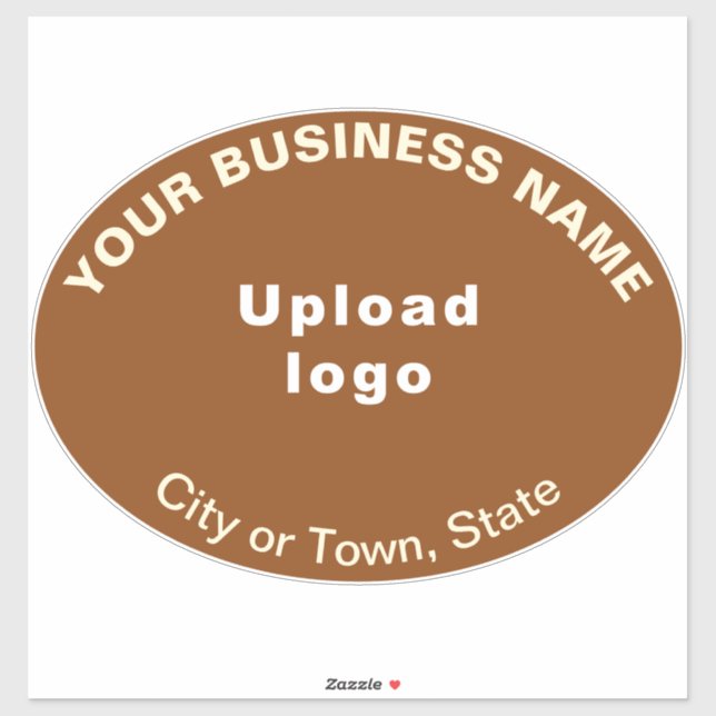 Business Location on Brown Large Oval Shape Vinyl (Sheet)