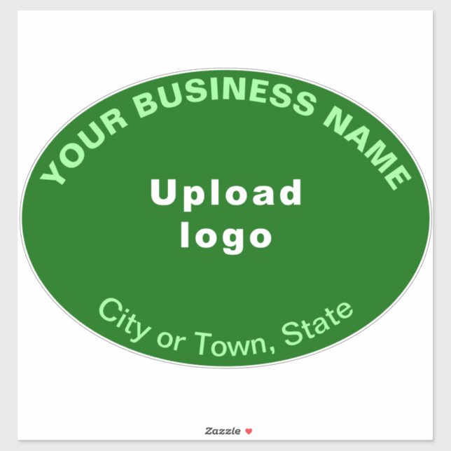 Business Location on Green Large Oval Shape Vinyl (Sheet)