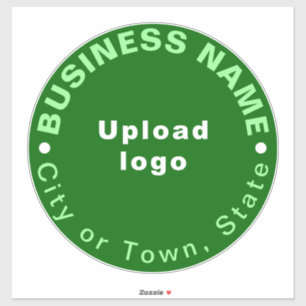Business Location on Green Large Round Vinyl Stick