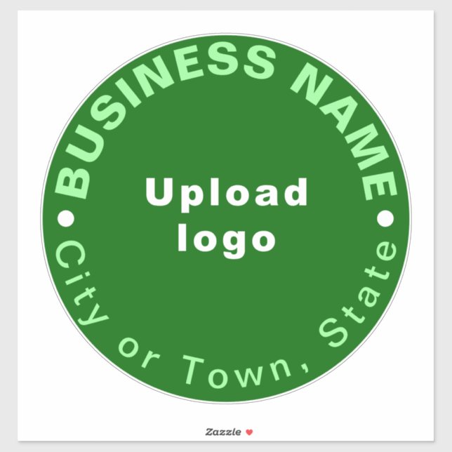 Business Location on Green Large Round Vinyl Stick (Sheet)