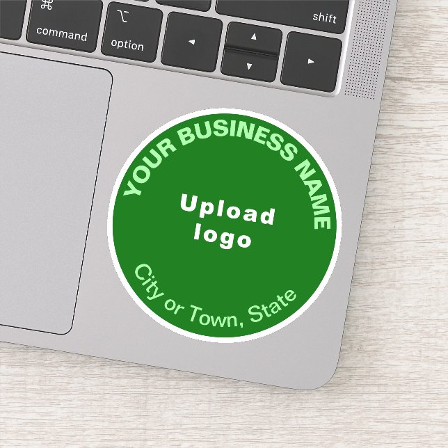 Business Location on Green Round Vinyl Sticker (Detail)