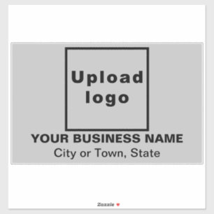 Business Location on Grey Large Rectangle Vinyl