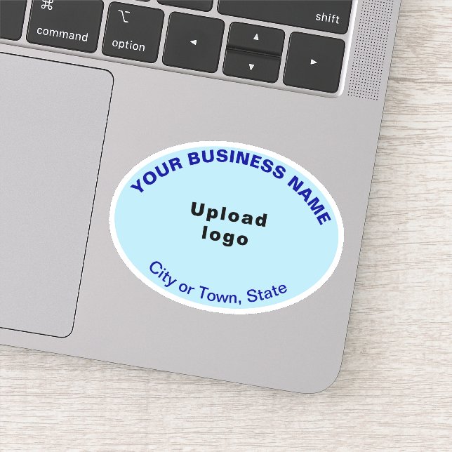 Business Location on Light Blue Oval Shape Vinyl (Detail)
