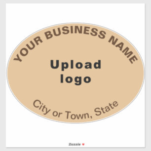 Business Location on Light Brown Large Oval Vinyl