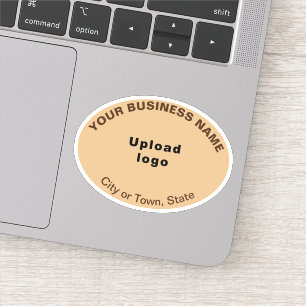 Business Location on Light Brown Oval Shape Vinyl