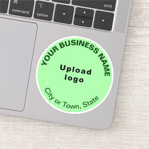 Business Location on Light Green Round Vinyl