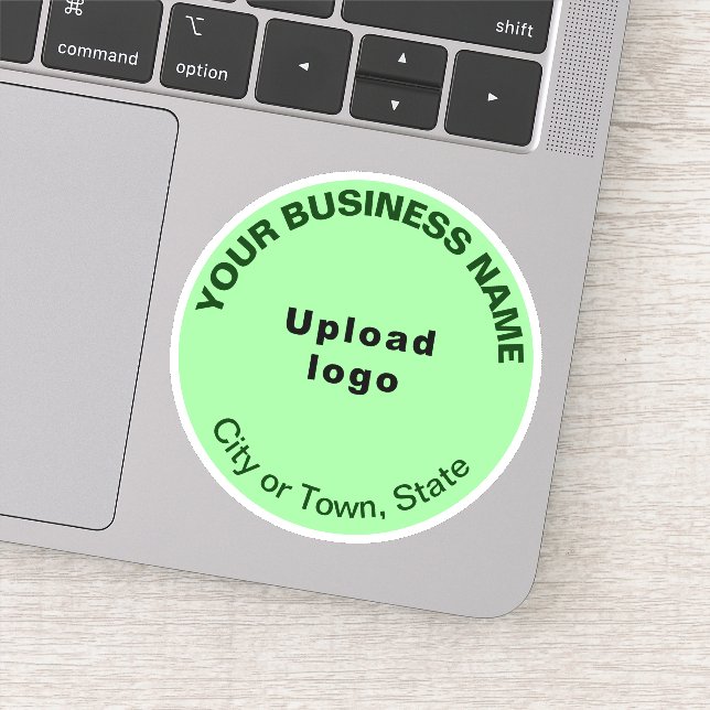 Business Location on Light Green Round Vinyl (Detail)