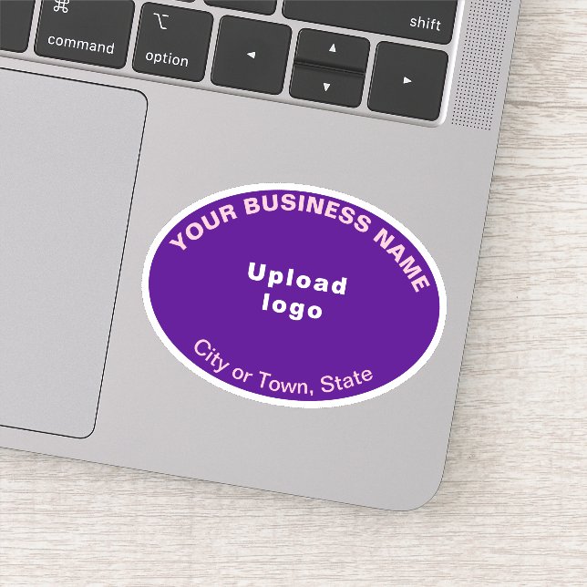 Business Location on Purple Oval Shape Vinyl (Detail)