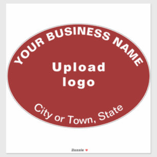 Business Location on Red Large Oval Shape Vinyl