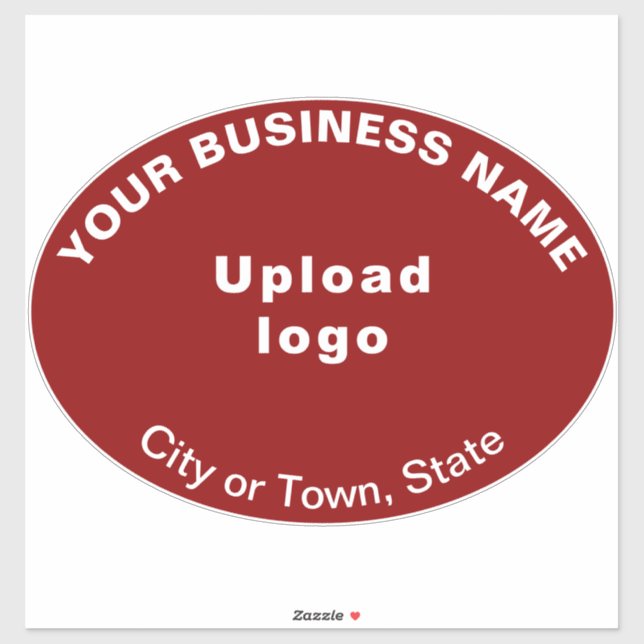 Business Location on Red Large Oval Shape Vinyl (Sheet)