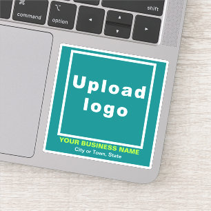 Business Location on Teal Green Square Vinyl