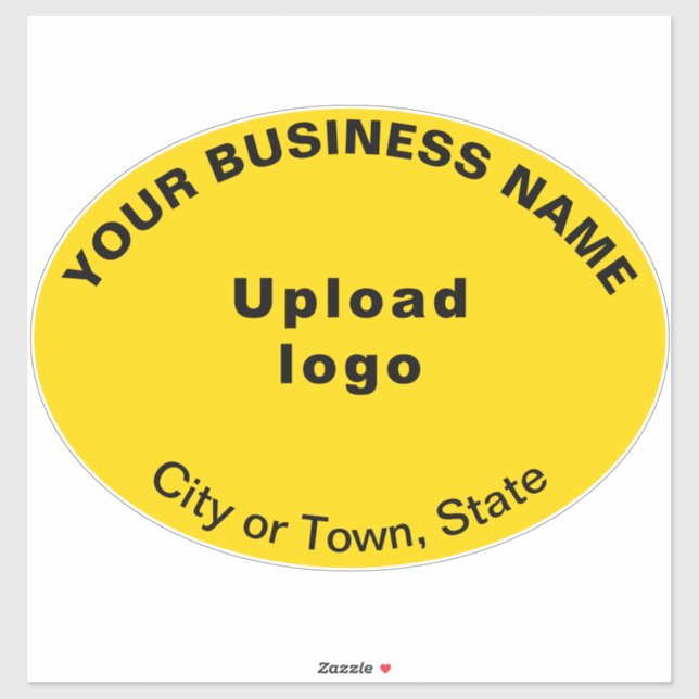 Business Location on Yellow Large Oval Shape Vinyl (Sheet)