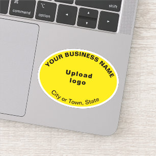 Business Location on Yellow Oval Shape Vinyl