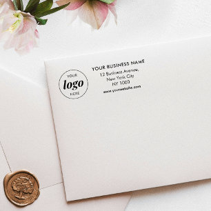 Business Logo Address Minimalist Professional Rubber Stamp