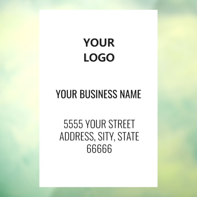 Business Logo Address Promotional Personalised Window Cling (Sheet 3)