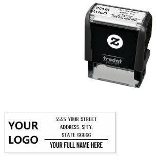 Business Logo Address Self-inking Stamp Example