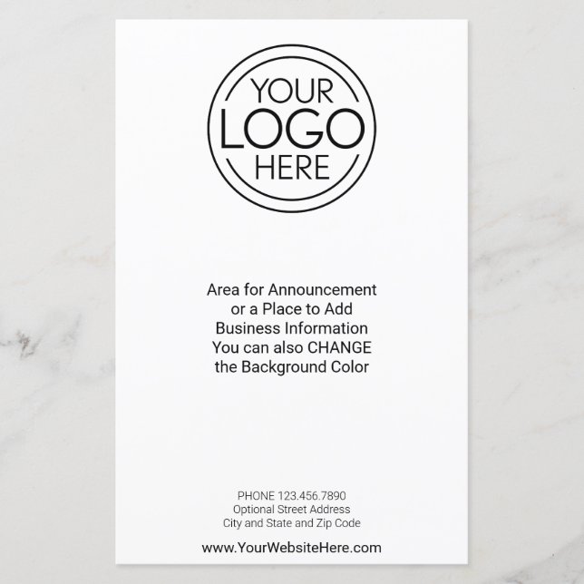 Business Logo Advertisement, Contact Info Flyer (Front)