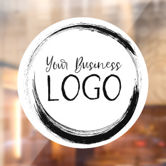 Business Logo against White Circle Window Cling