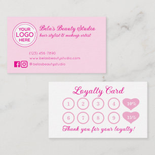 Business Logo All Pink Loyalty Card