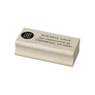Business Logo and Address Custom Rubber Stamp