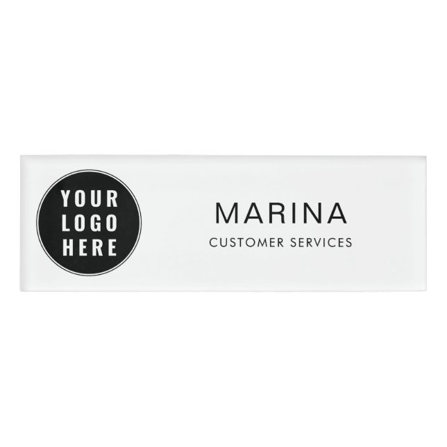 Business Logo and Company Staff Name Name Tag (Front)