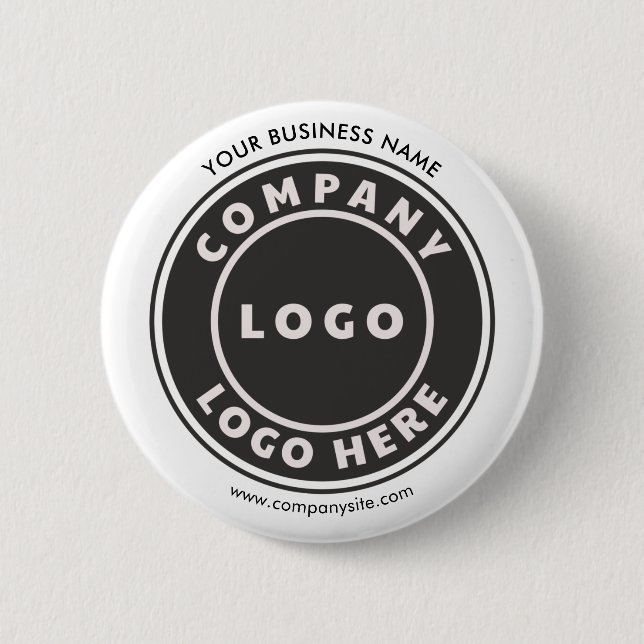 Business Logo and Company Website Custom 6 Cm Round Badge (Front)