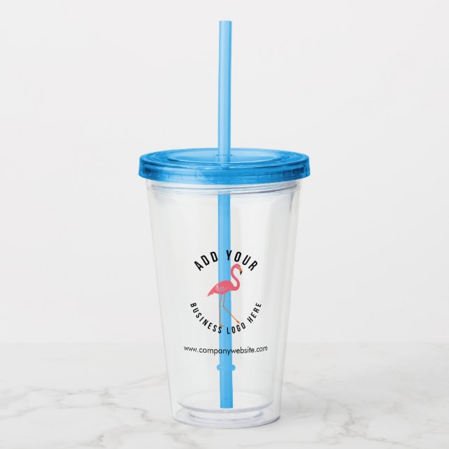 Business Logo and Company Website Promotional Swag Acrylic Tumbler (Front)