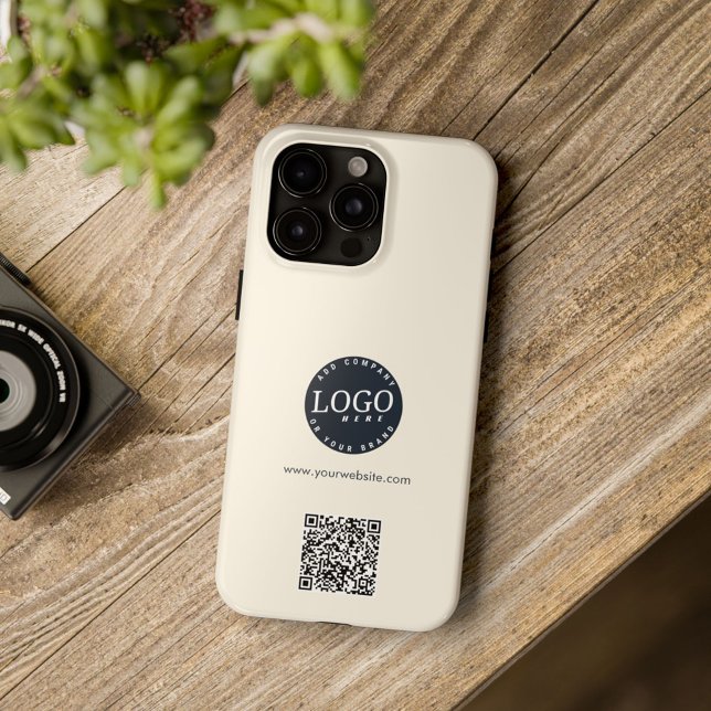 Business Logo and Company Website QR Code Employee Case-Mate iPhone Case (Business Logo and QR Code 15 Pro Max iPhone Case)