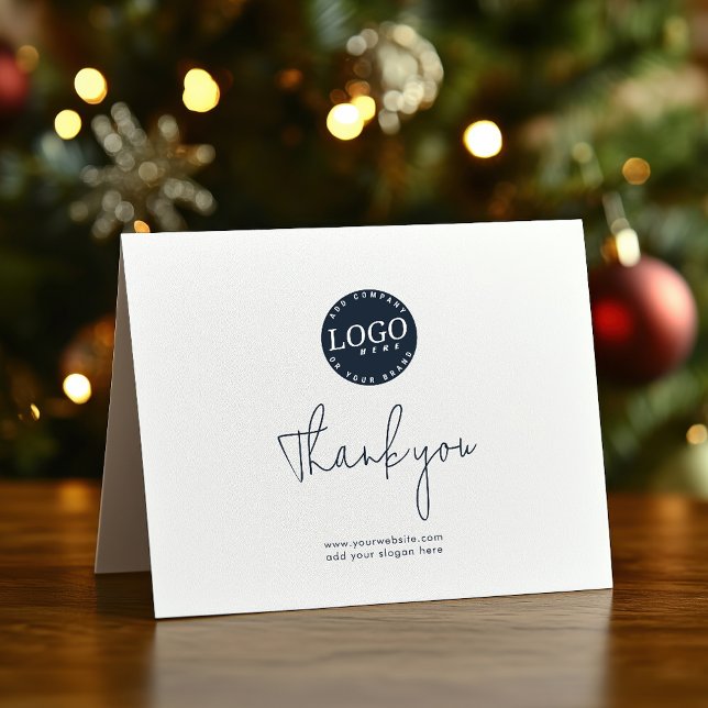 Business Logo and Corporate Website Clients Thank You Card (Business Logo Script Thank You Company Logo Card)