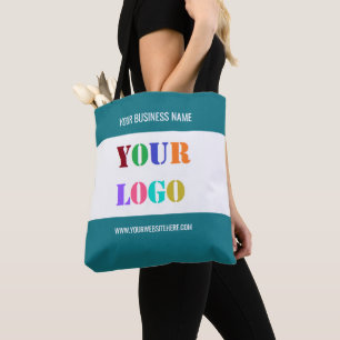 Business Logo and Custom Text Tote Bag Template