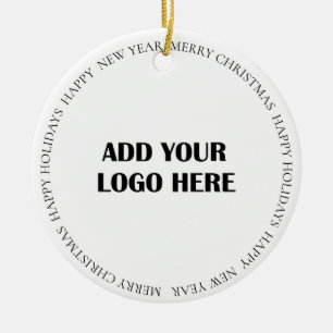 Business Logo and Information Customer   Ceramic Tree Decoration