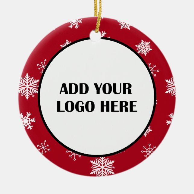 Business Logo and Information Customer   Ceramic Tree Decoration (Front)
