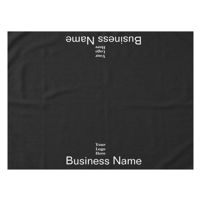 Business Logo and Name Black and White Template Tablecloth (Front (Horizontal))