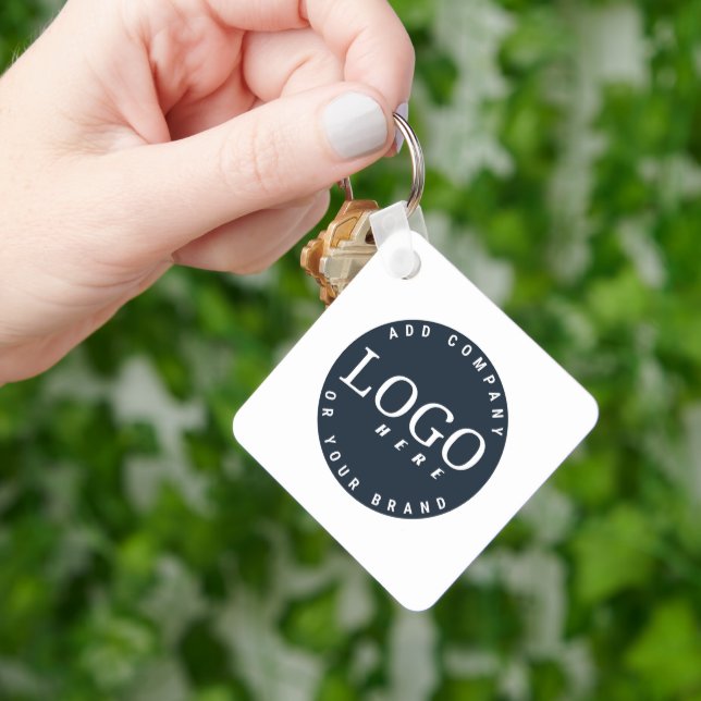 Business Logo and QR Code Company Staff Employees Key Ring (Hand)