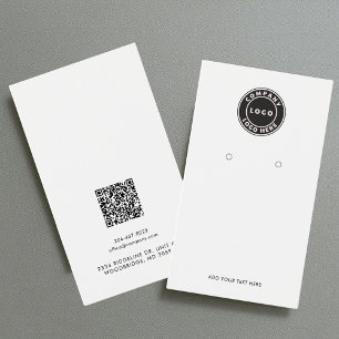 Business Logo and QR Code Earring Display Card