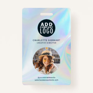 Business Logo and QR Code Employees Photo ID ID Badge