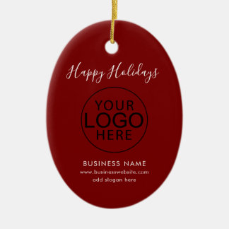 Business Logo and QR Code Script Festive Christmas Ceramic Tree Decoration