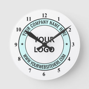 Business Logo and Text Branded Clock Example