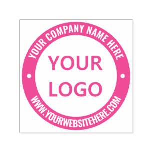 Business Logo and Text Colour Round Stamp Template