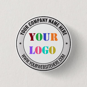 Business Logo and Text Promotional Button Template